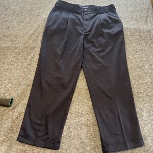 IZOD Double‎ Pleat Pants Mens 36x29 Navy Blue Wrinkle Free MetrixFit 100% Cotton